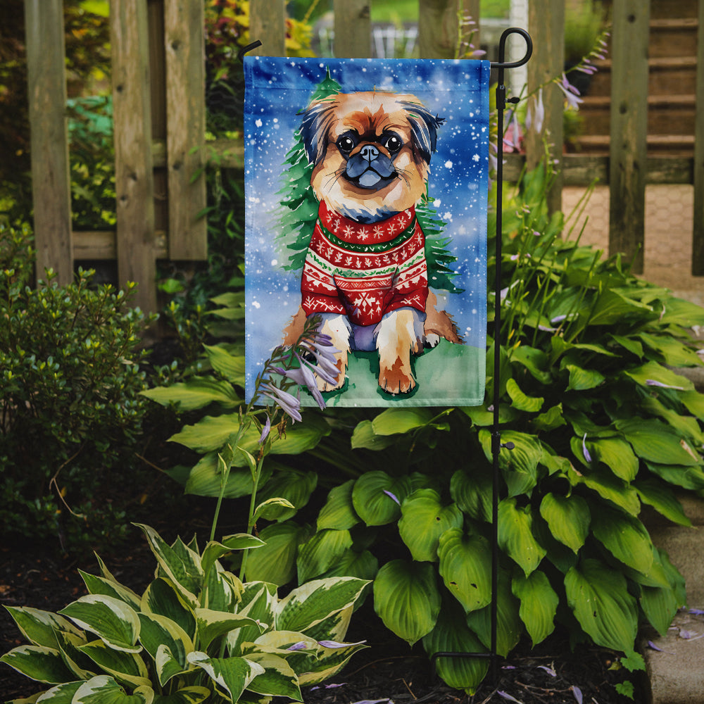 Pekingese Christmas Garden Flag