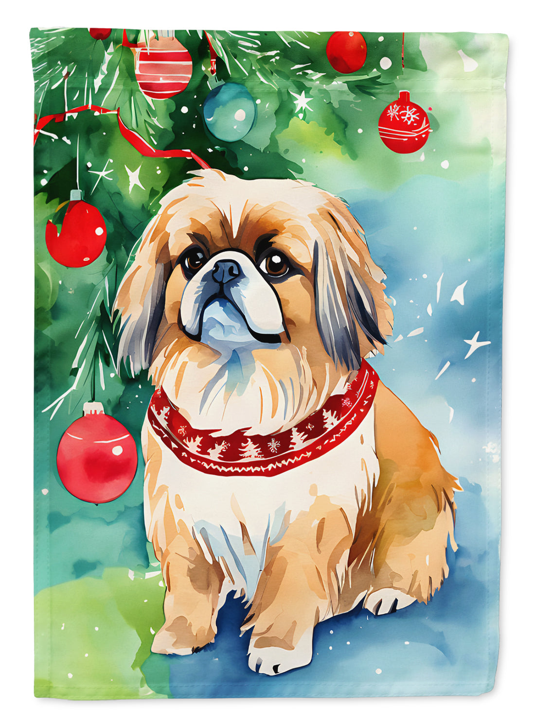 Buy this Pekingese Christmas House Flag