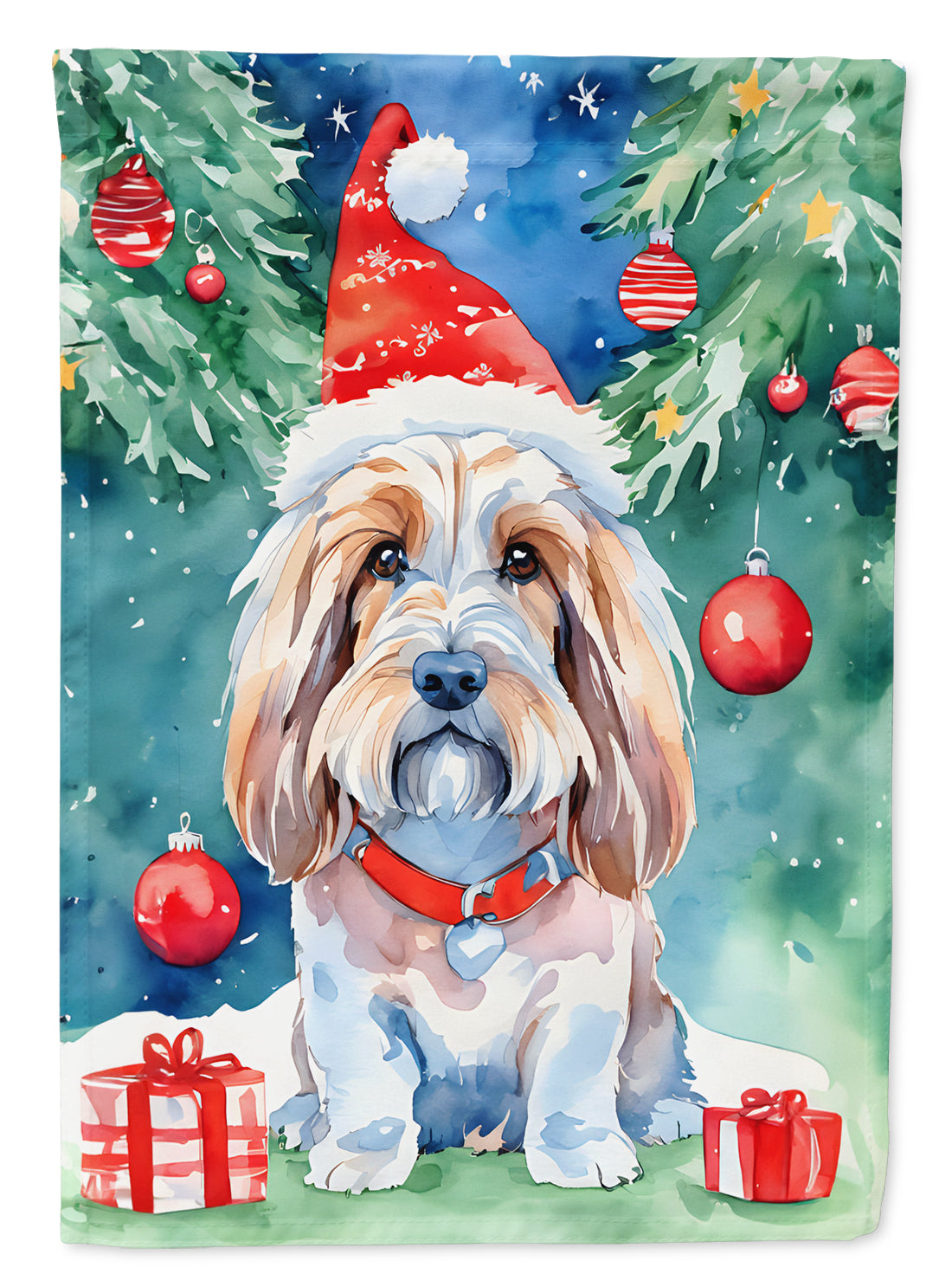 Buy this Petit Basset Griffon Vendeen Christmas House Flag