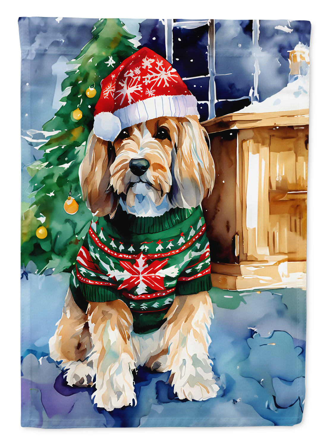 Buy this Petit Basset Griffon Vendeen Christmas Garden Flag