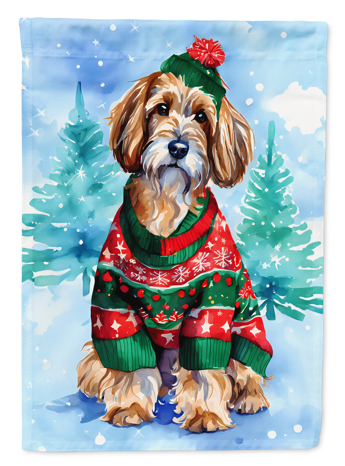 Buy this Petit Basset Griffon Vendeen Christmas House Flag