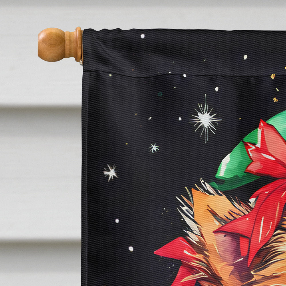 Pomeranian Christmas House Flag