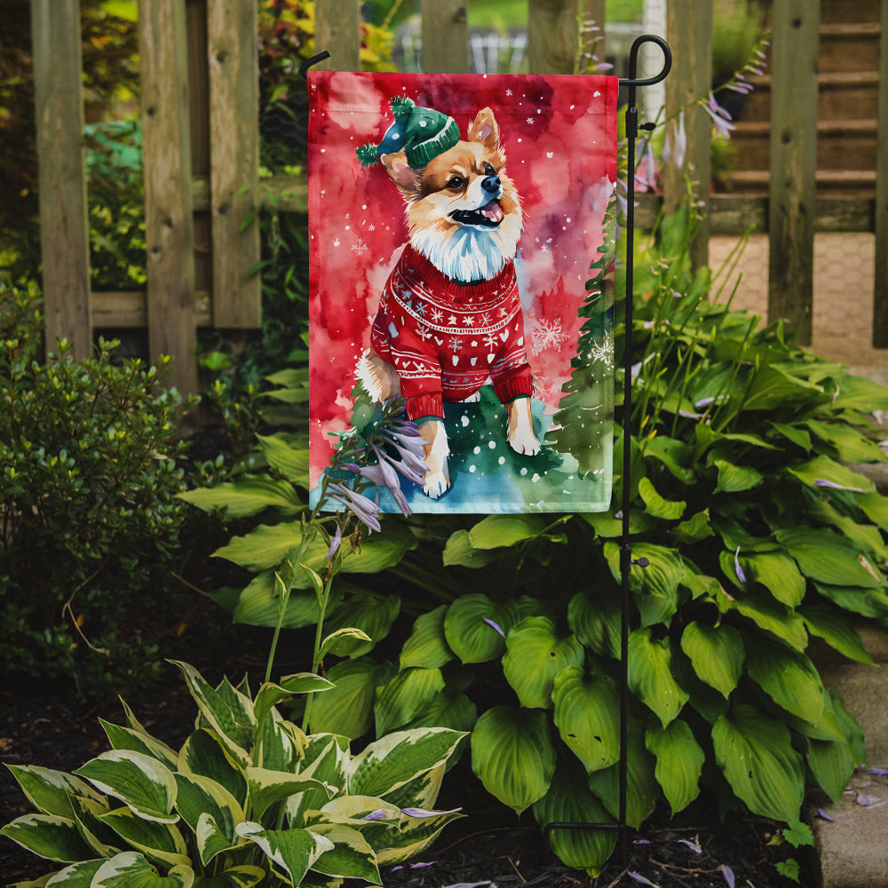 Pomeranian Christmas Garden Flag