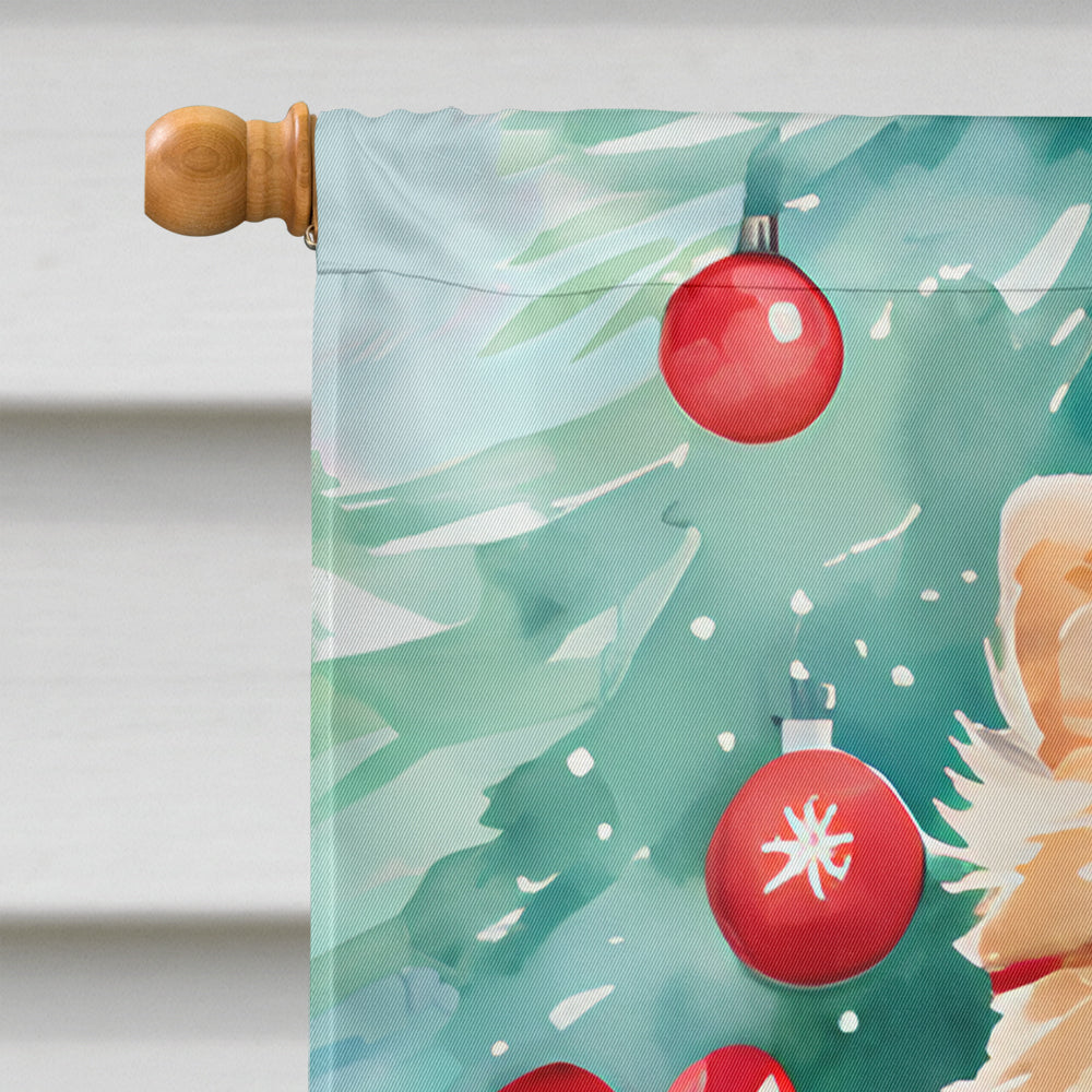 Pomeranian Christmas House Flag