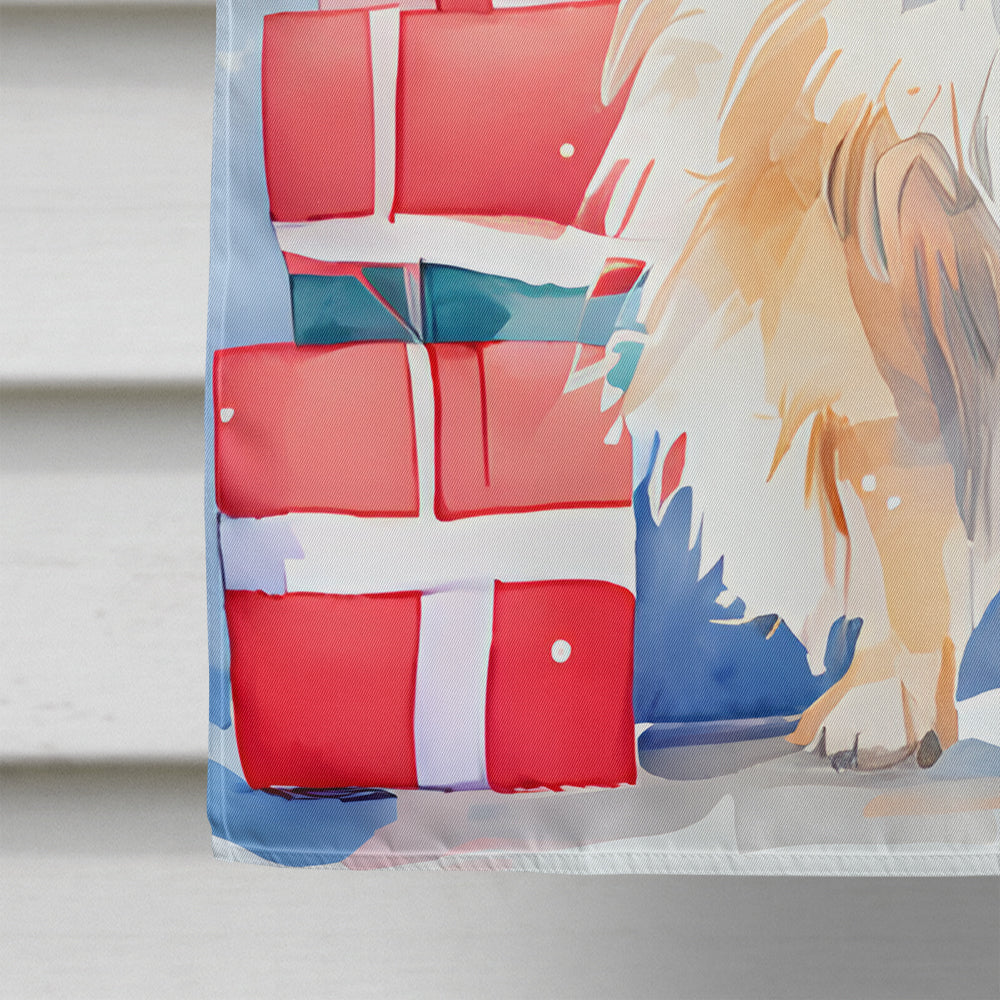 Pomeranian Christmas House Flag