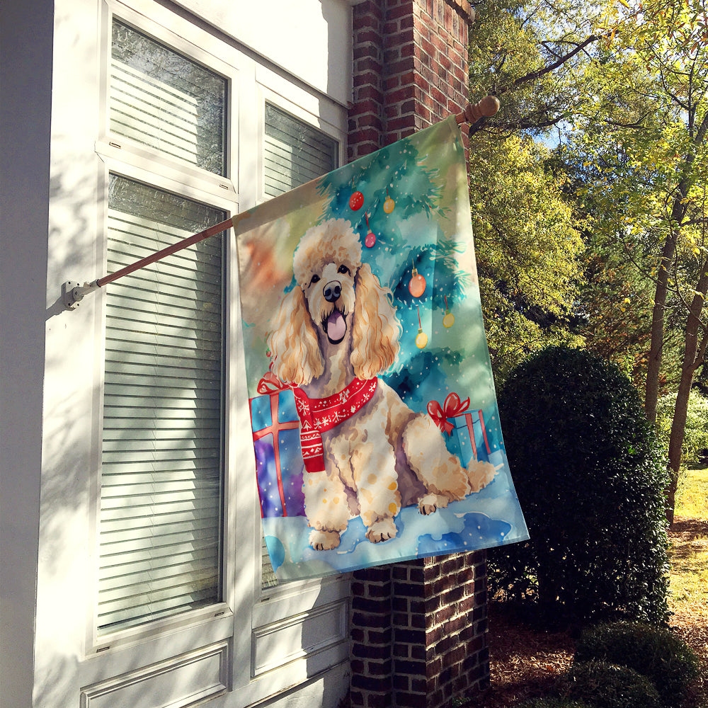 Poodle Christmas House Flag