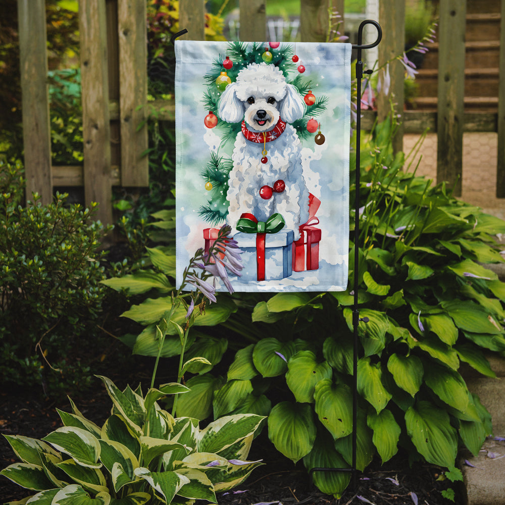 Poodle Christmas Garden Flag