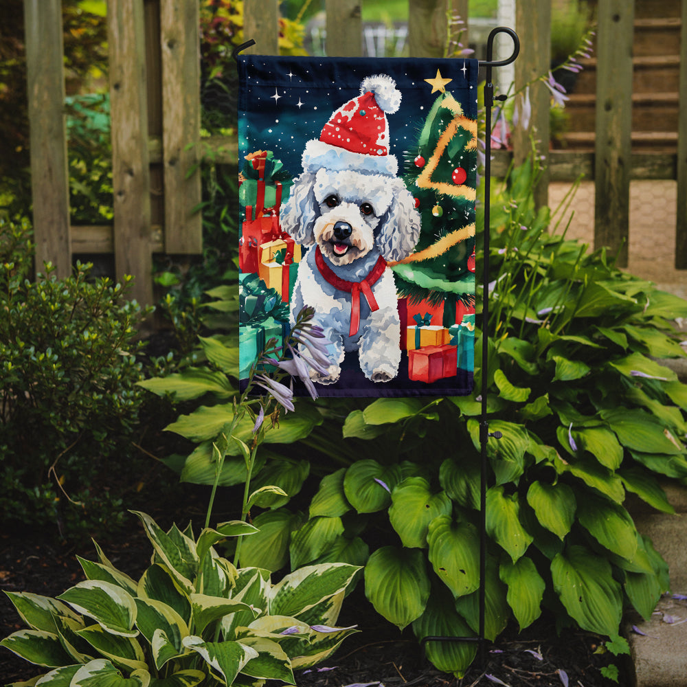 Poodle Christmas Garden Flag