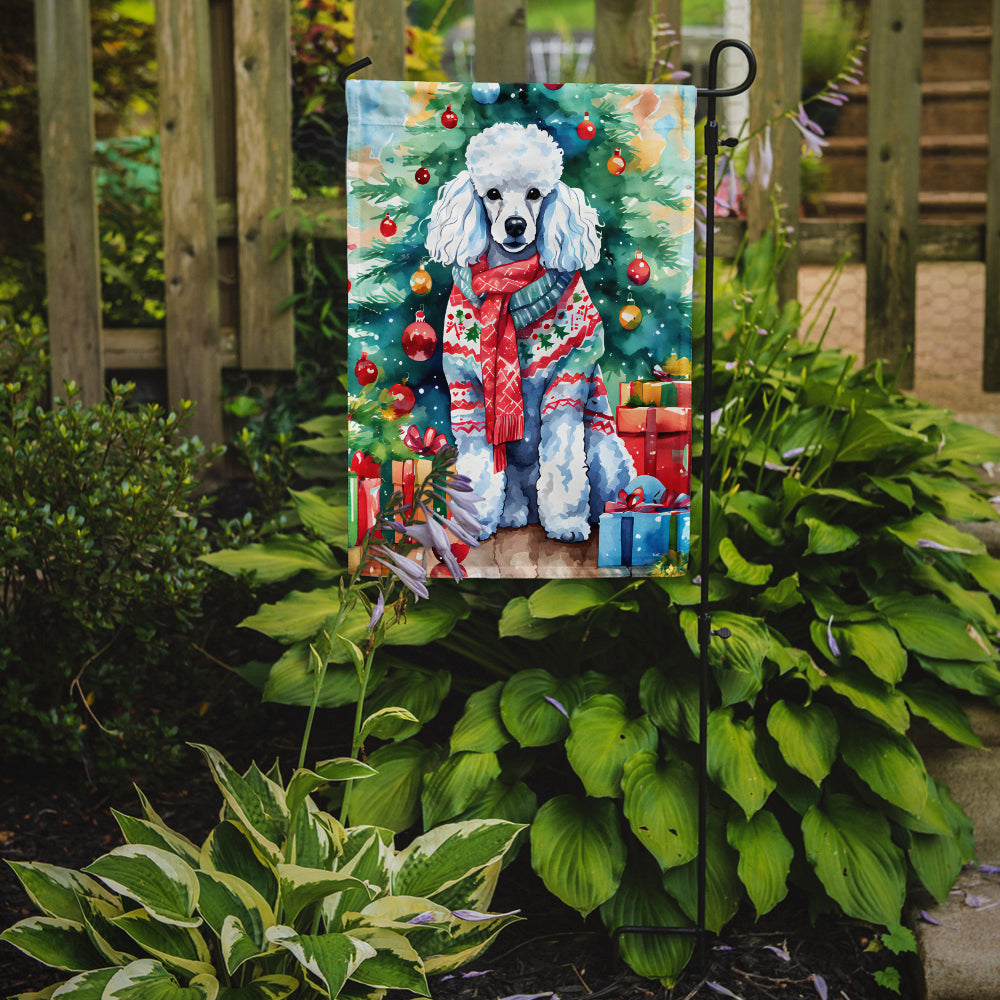 Poodle Christmas Garden Flag