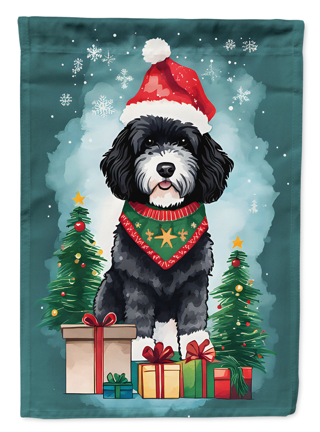 Buy this Portuguese Water Dog Christmas Garden Flag