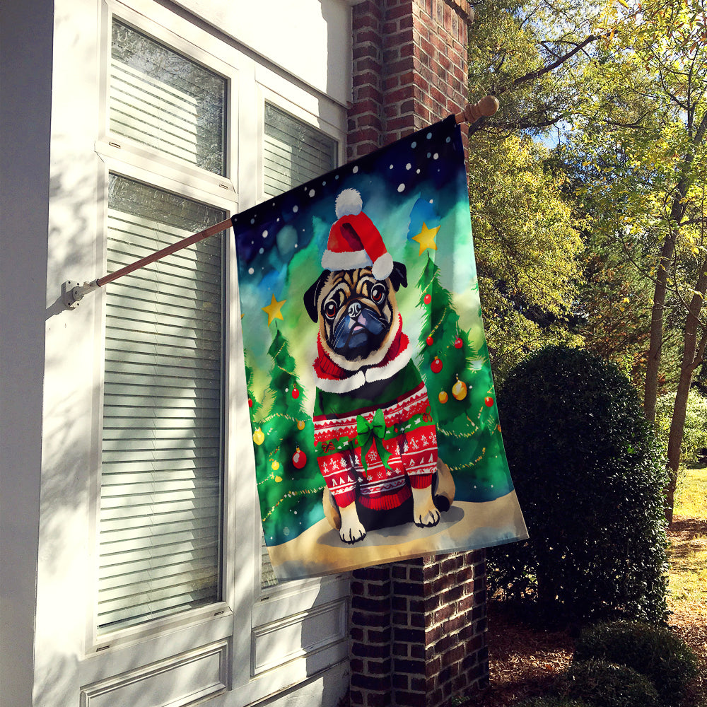 Buy this Pug Christmas House Flag