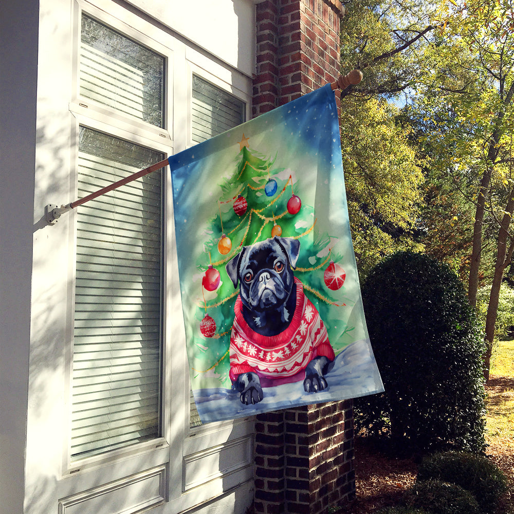 Buy this Pug Christmas House Flag