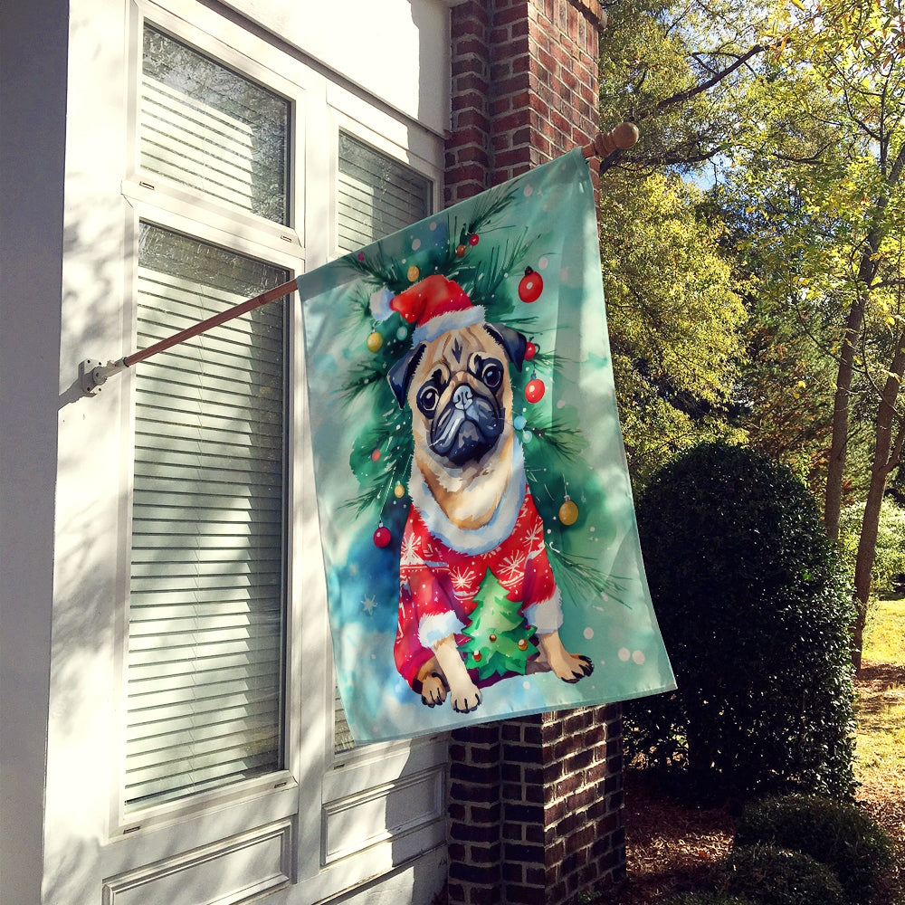 Buy this Pug Christmas House Flag