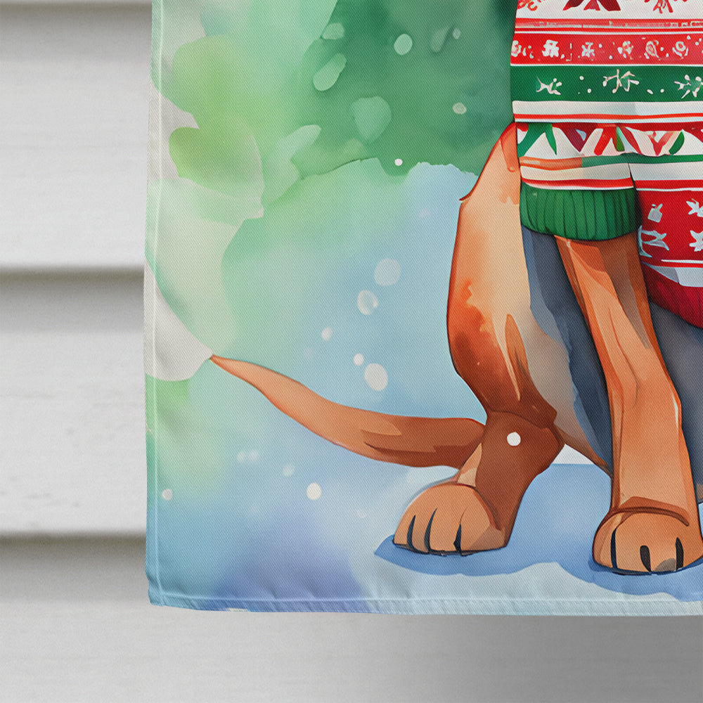 Redbone Coonhound Christmas House Flag