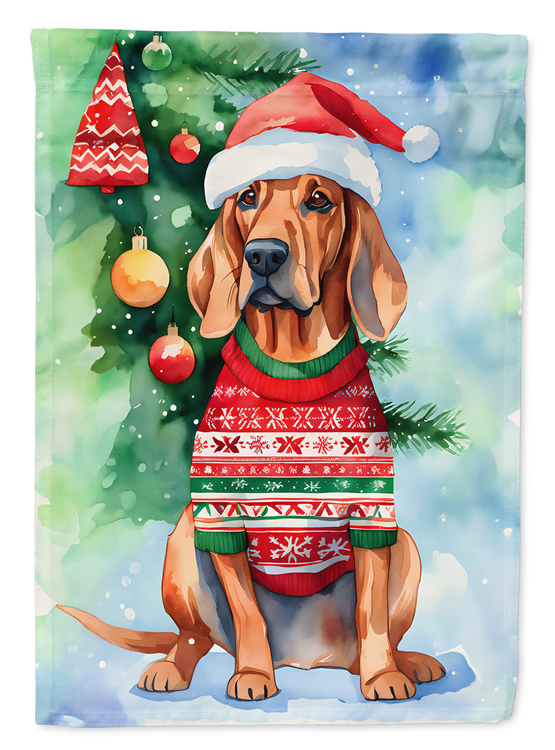 Buy this Redbone Coonhound Christmas Garden Flag