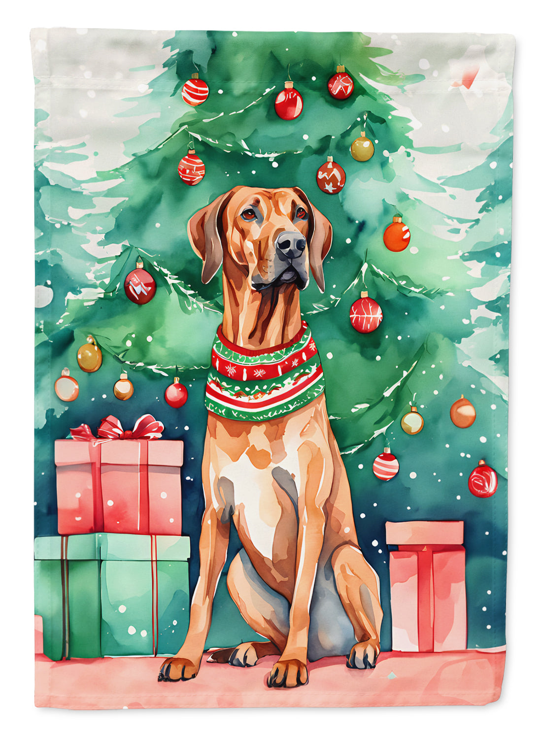 Buy this Rhodesian Ridgeback Christmas Garden Flag