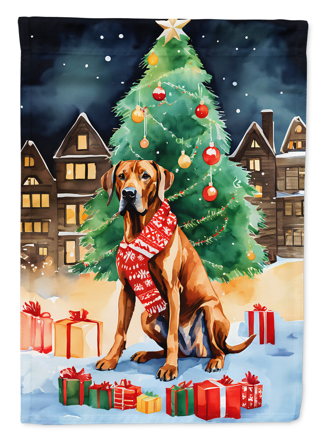 Buy this Rhodesian Ridgeback Christmas Garden Flag