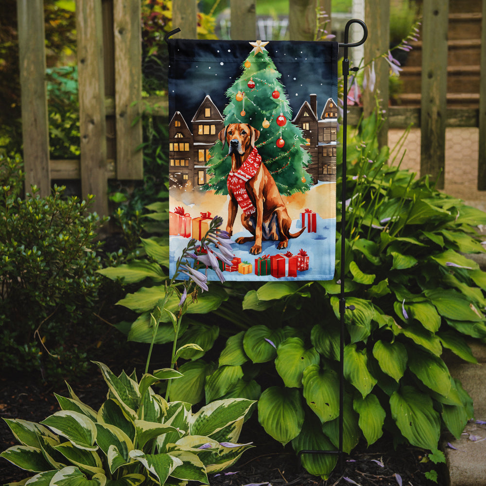 Rhodesian Ridgeback Christmas Garden Flag