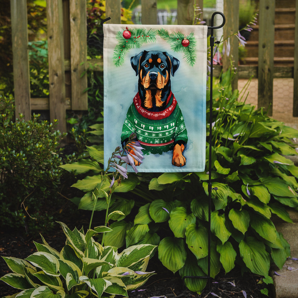 Rottweiler Christmas Garden Flag