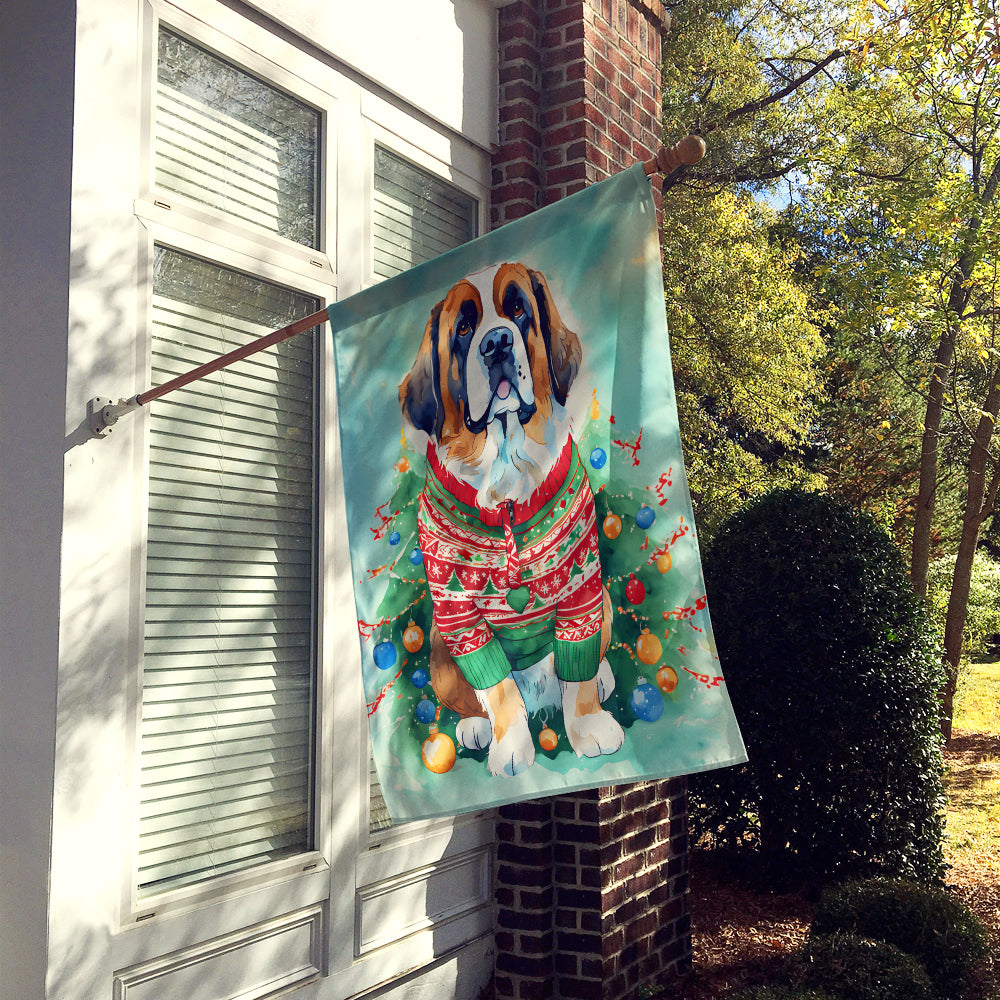 Buy this Saint Bernard Christmas House Flag