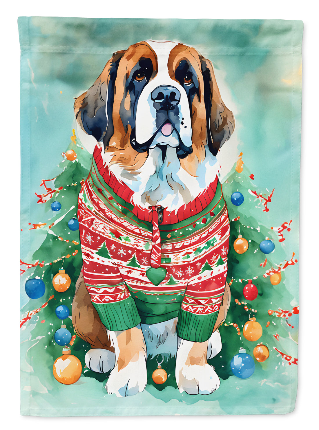 Buy this Saint Bernard Christmas Garden Flag