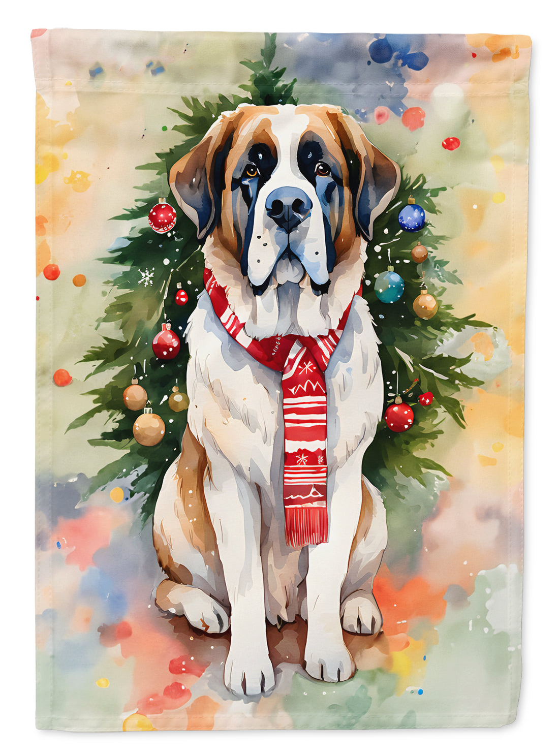 Buy this Saint Bernard Christmas House Flag