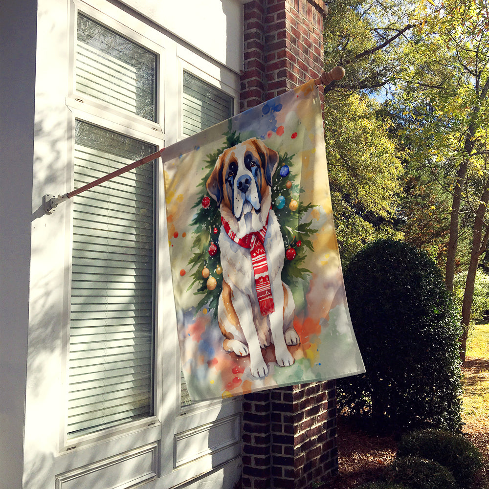 Buy this Saint Bernard Christmas House Flag