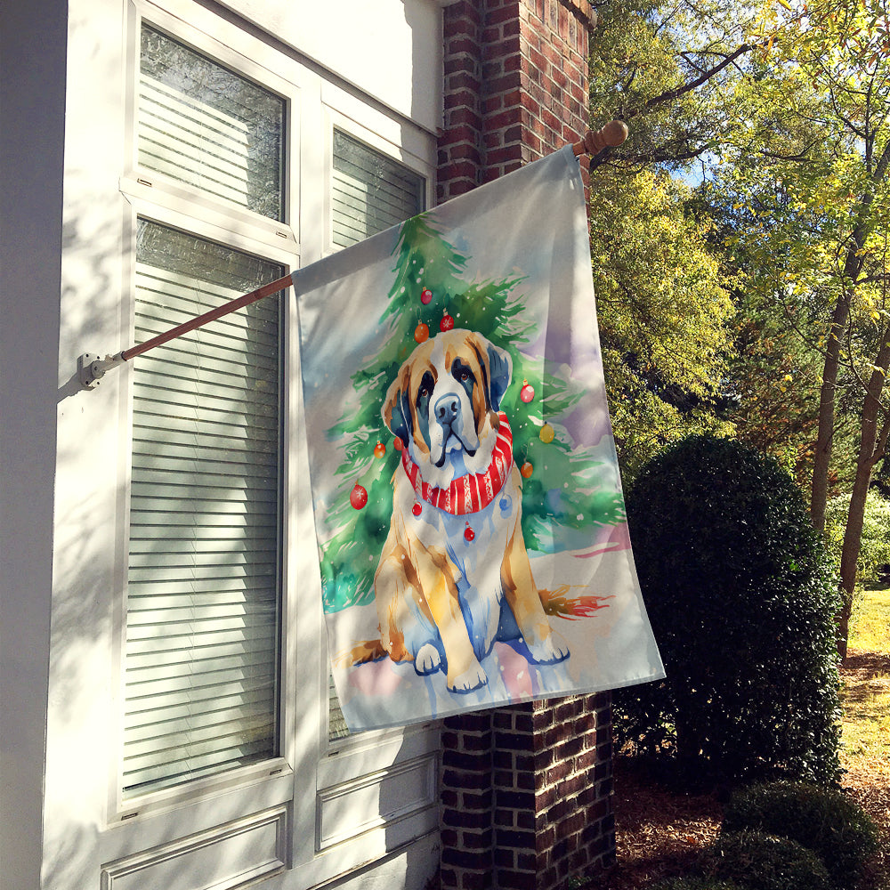 Buy this Saint Bernard Christmas House Flag