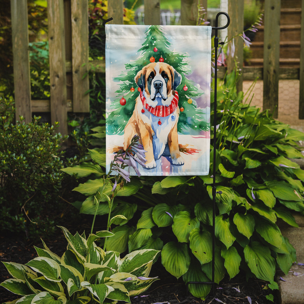 Saint Bernard Christmas Garden Flag