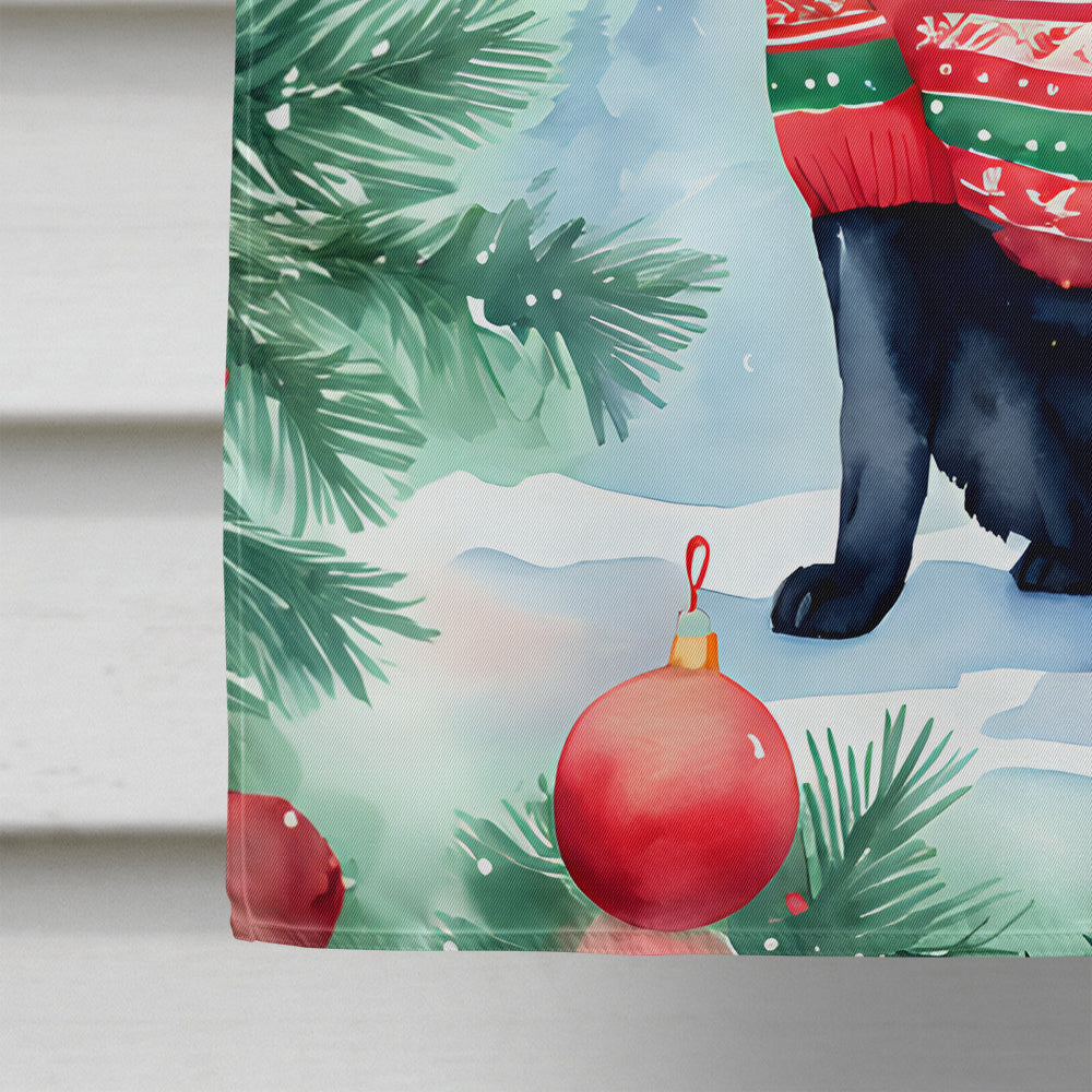 Schipperke Christmas House Flag