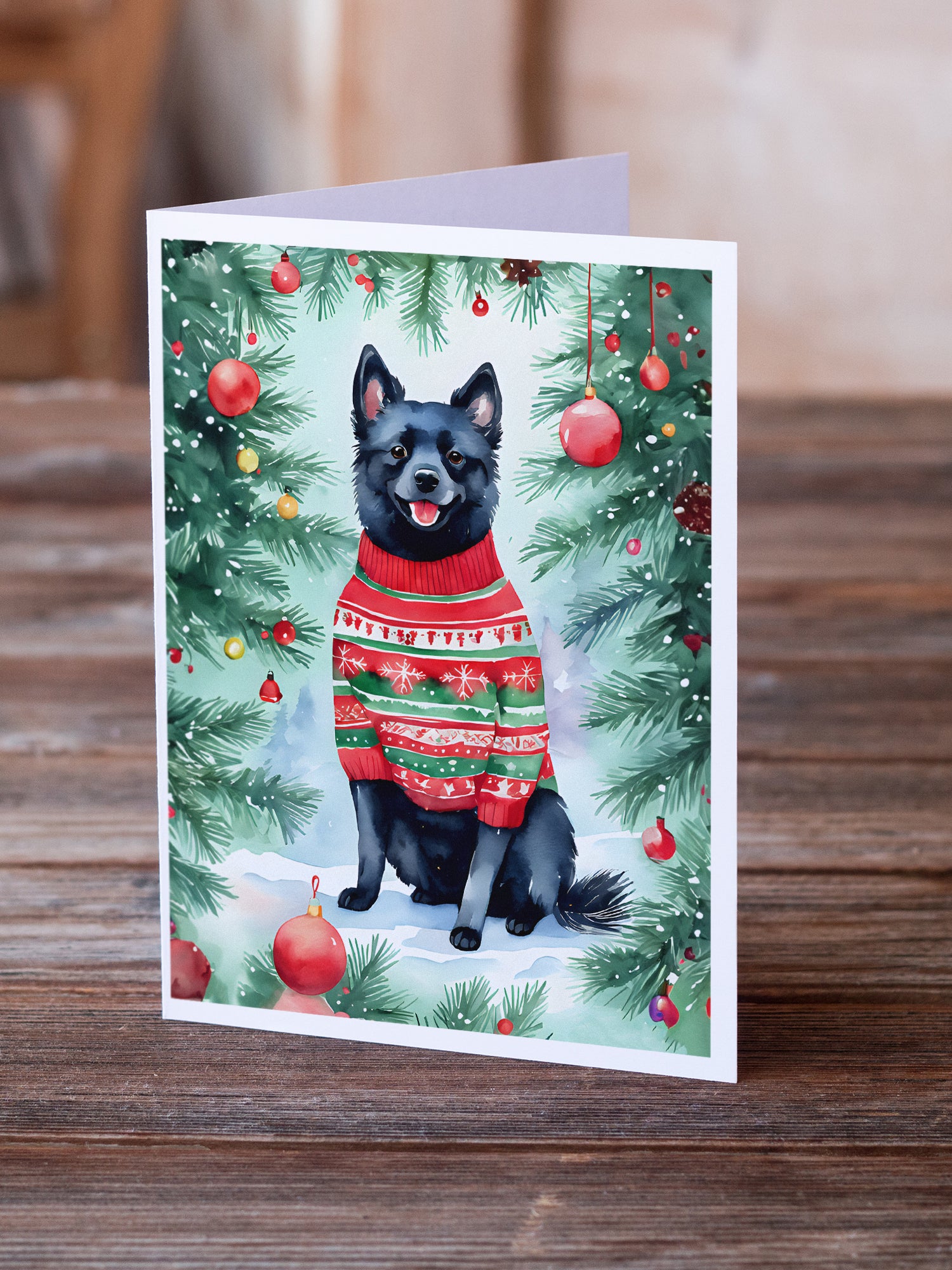 Buy this Schipperke Christmas Greeting Cards Pack of 8