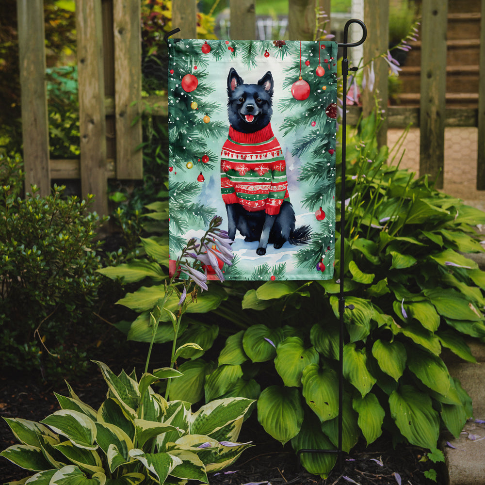 Schipperke Christmas Garden Flag