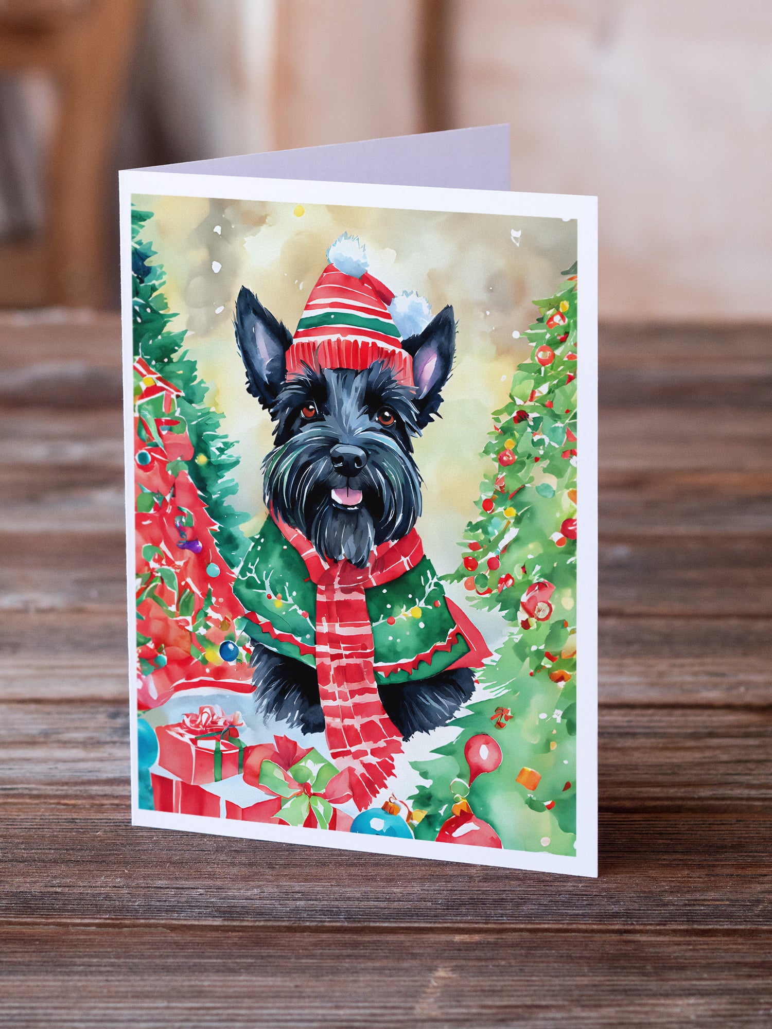 Buy this Scottish Terrier Christmas Greeting Cards Pack of 8