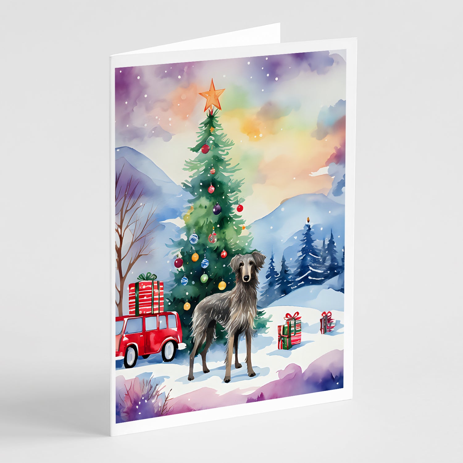 Buy this Scottish Deerhound Christmas Greeting Cards Pack of 8