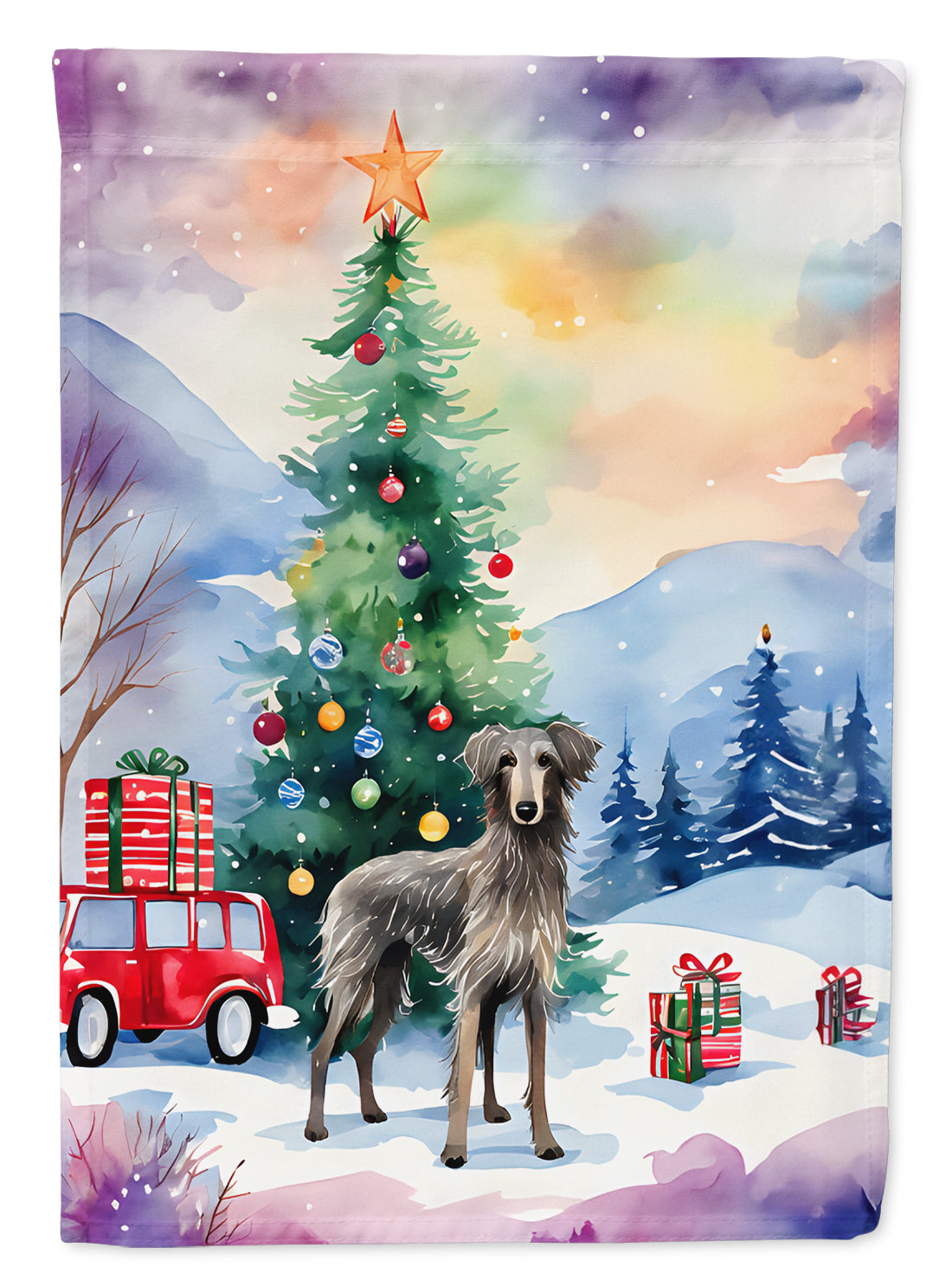 Buy this Scottish Deerhound Christmas Garden Flag