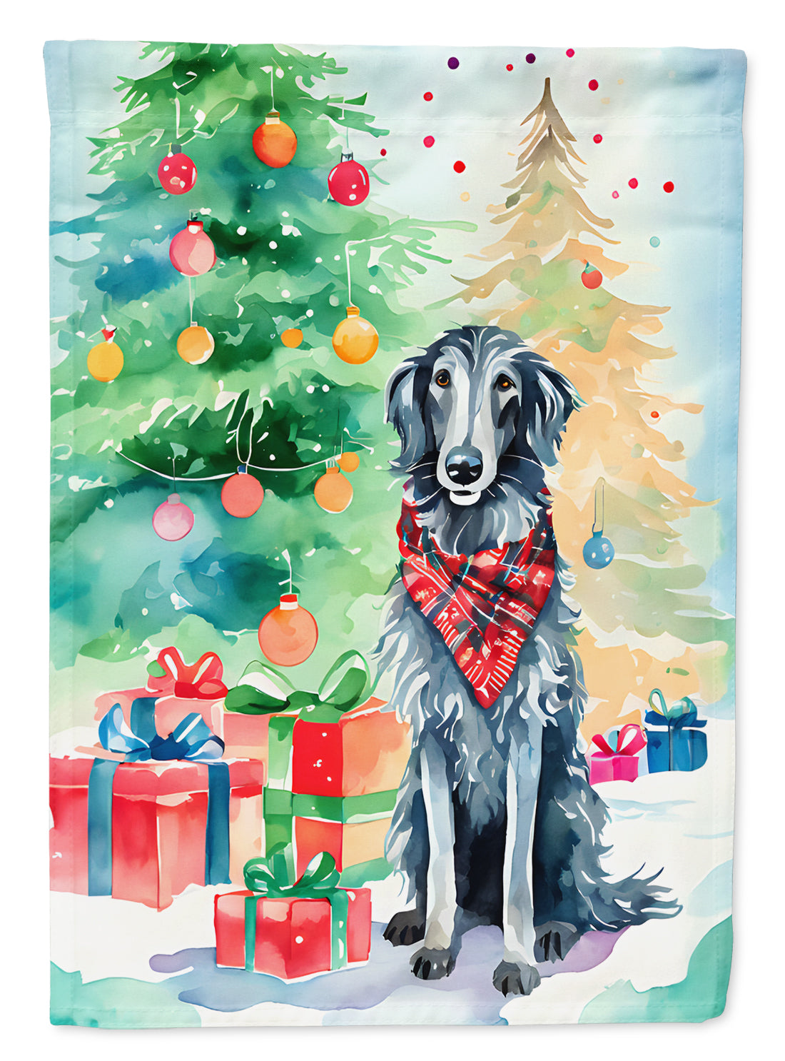 Buy this Scottish Deerhound Christmas House Flag