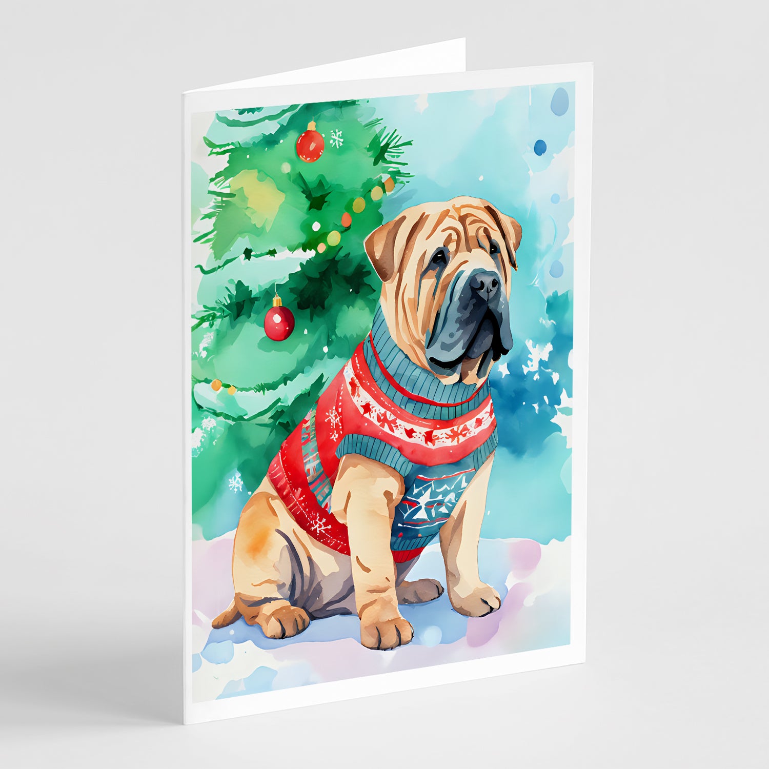 Buy this Shar Pei Christmas Greeting Cards Pack of 8