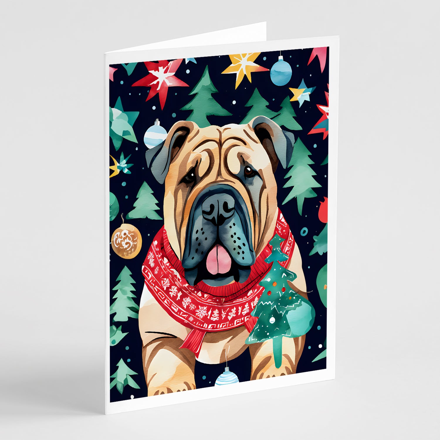 Buy this Shar Pei Christmas Greeting Cards Pack of 8