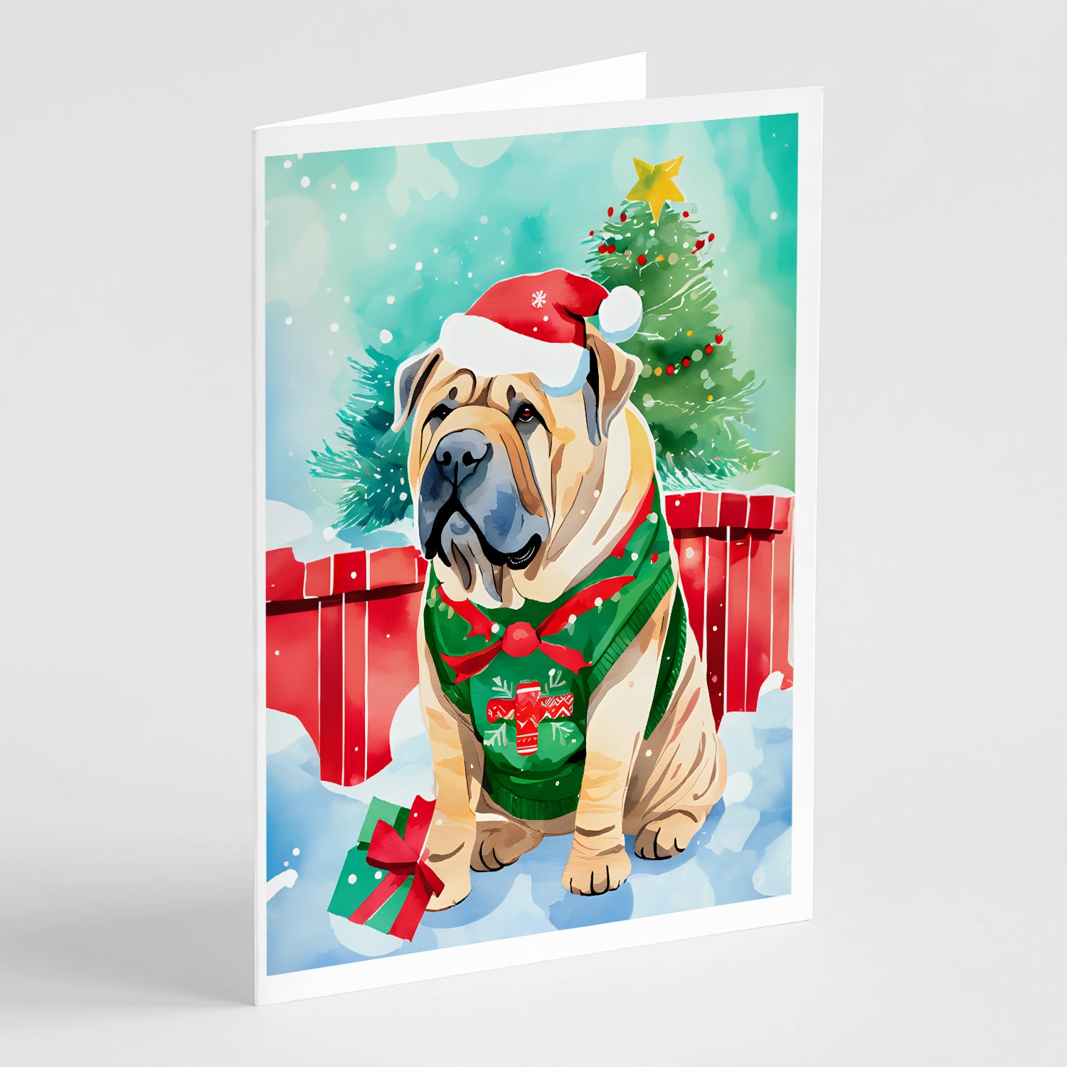 Buy this Shar Pei Christmas Greeting Cards Pack of 8