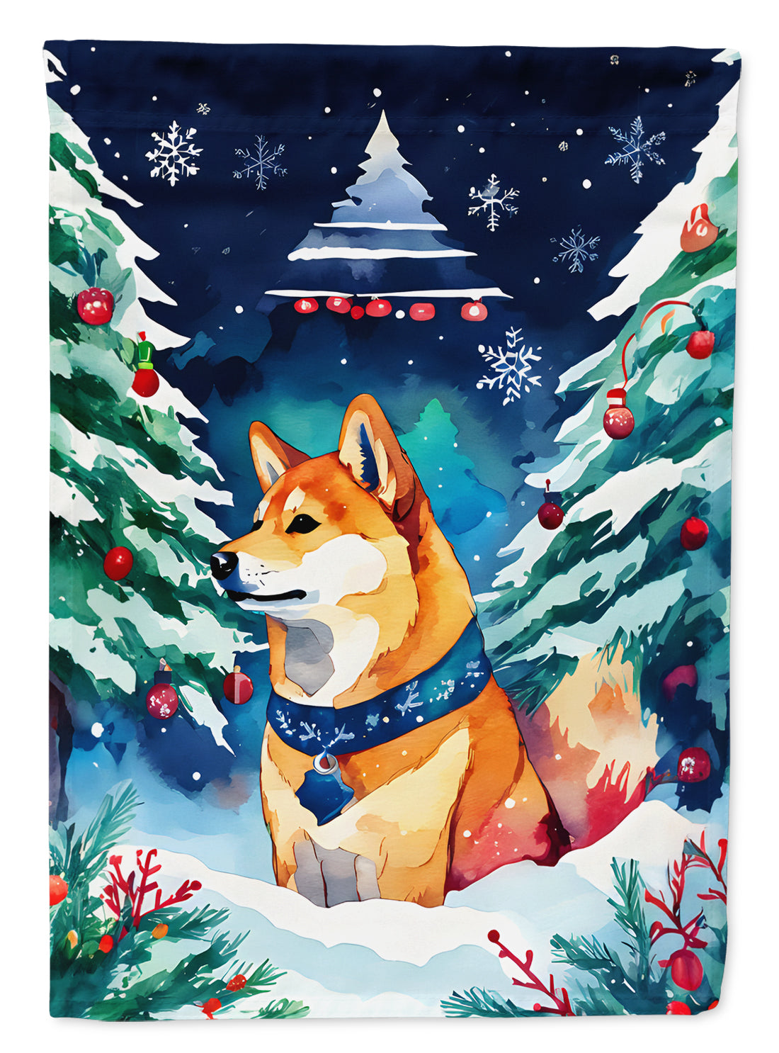 Buy this Shiba Inu Christmas House Flag