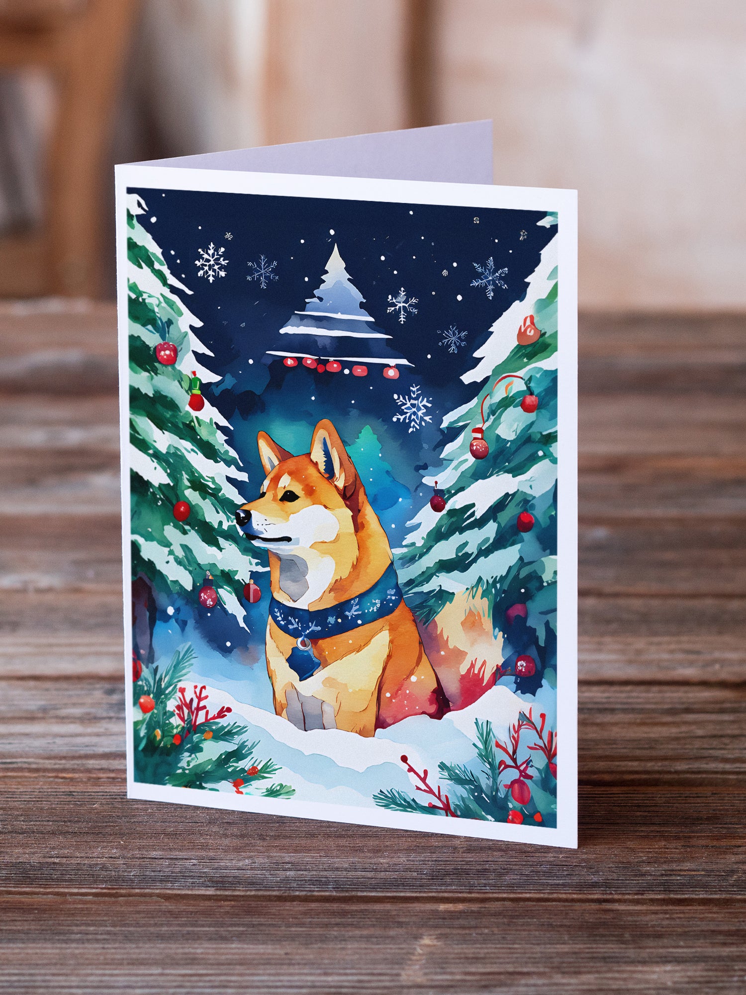 Buy this Shiba Inu Christmas Greeting Cards Pack of 8