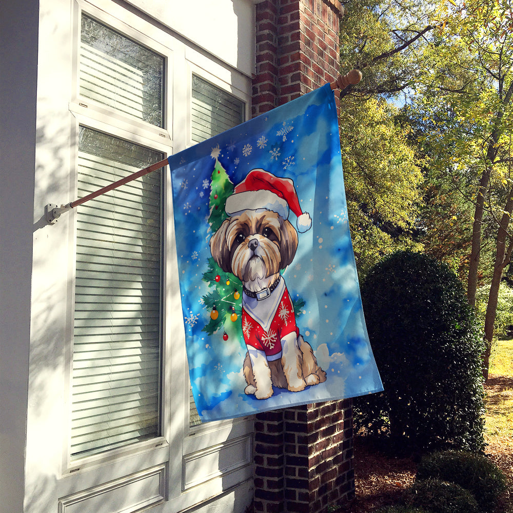 Buy this Shih Tzu Christmas House Flag