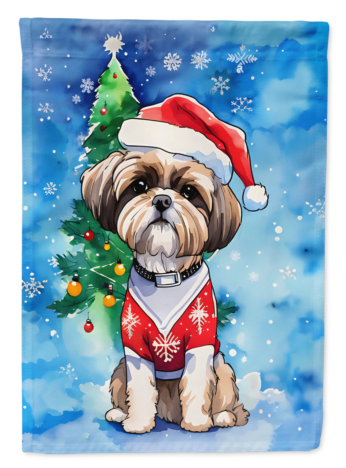 Buy this Shih Tzu Christmas House Flag