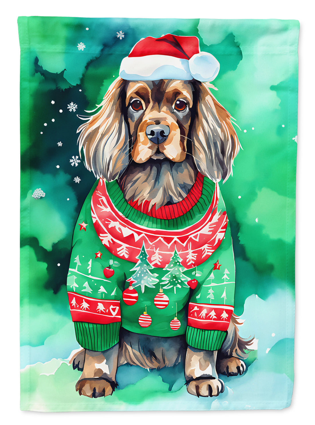 Buy this Sussex Spaniel Christmas Garden Flag