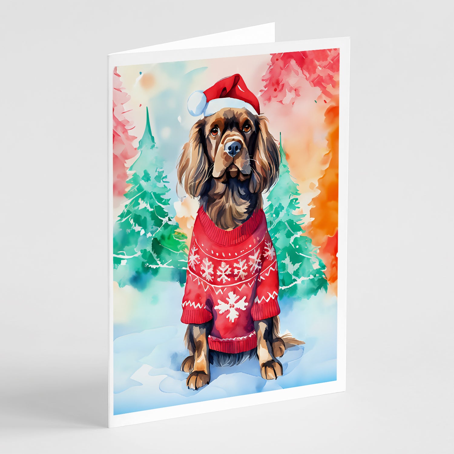 Buy this Sussex Spaniel Christmas Greeting Cards Pack of 8