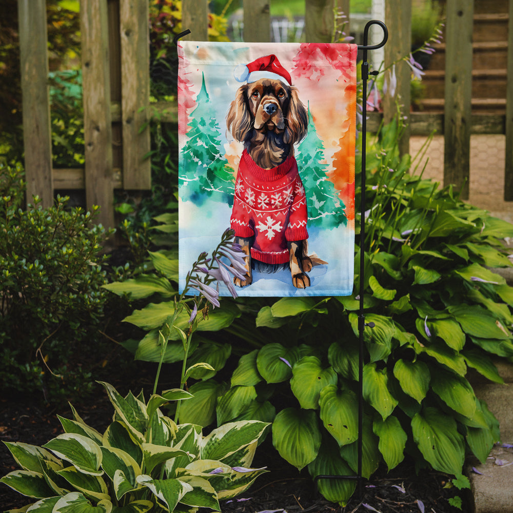 Sussex Spaniel Christmas Garden Flag