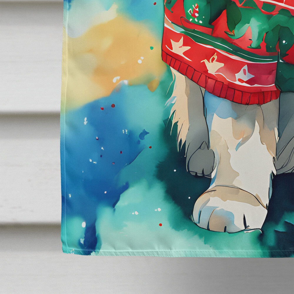 Tibetan Mastiff Christmas House Flag