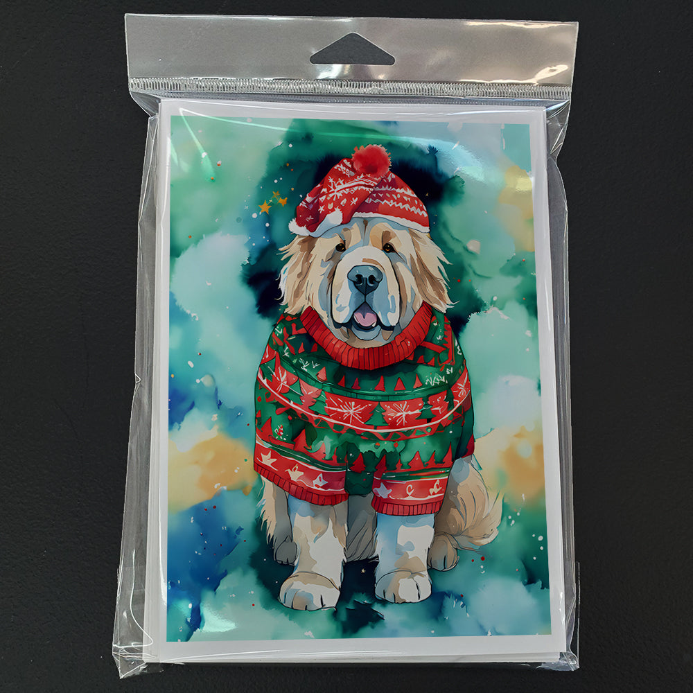 Tibetan Mastiff Christmas Greeting Cards Pack of 8