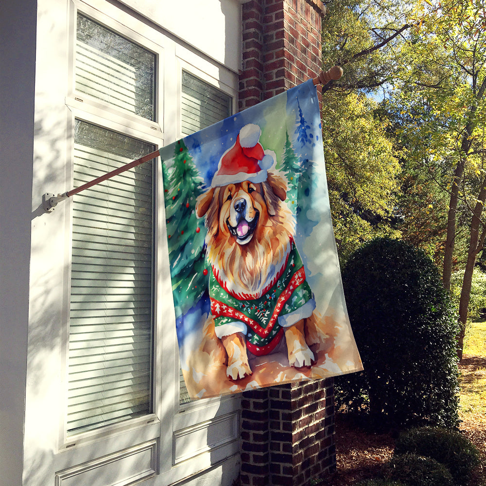 Tibetan Mastiff Christmas House Flag