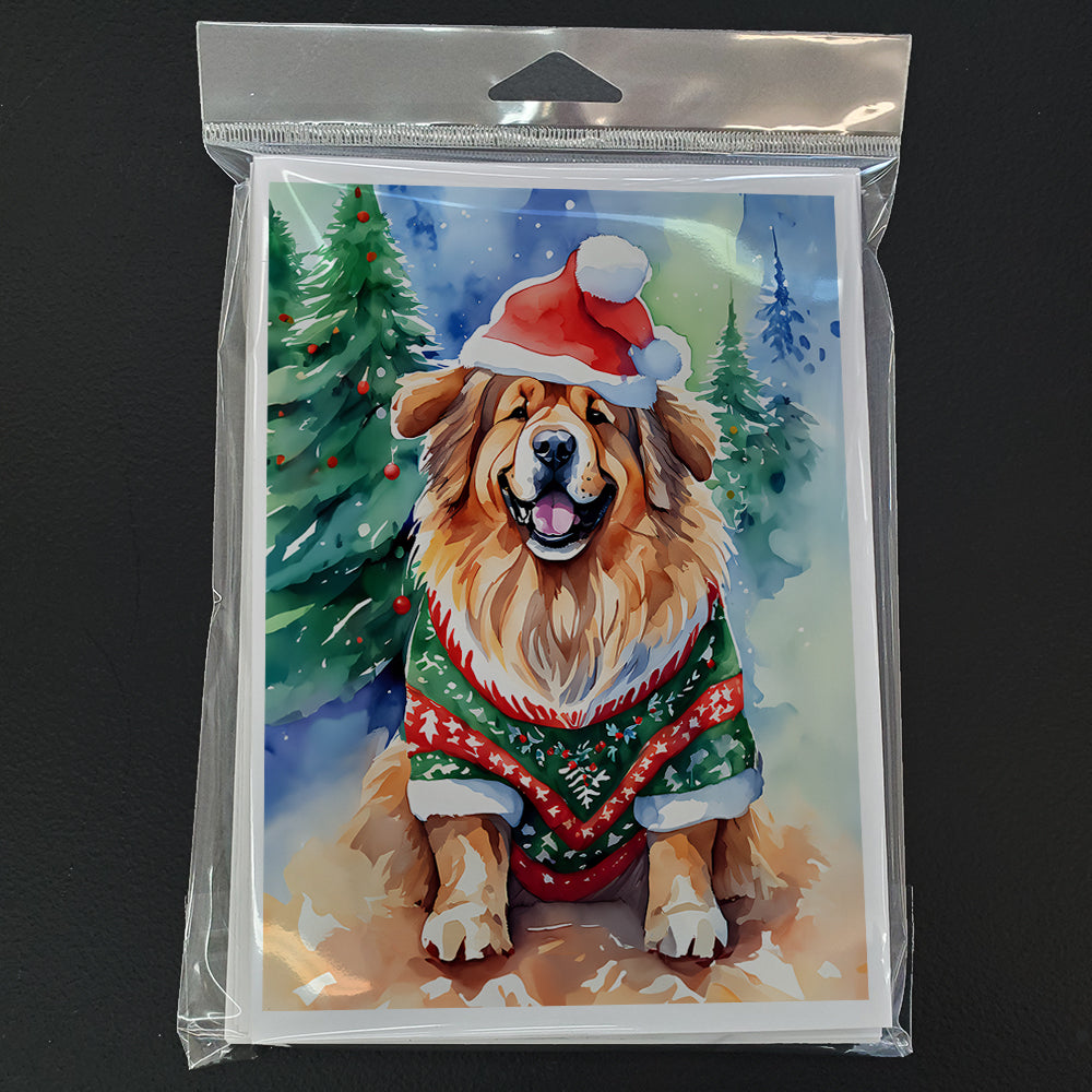 Tibetan Mastiff Christmas Greeting Cards Pack of 8